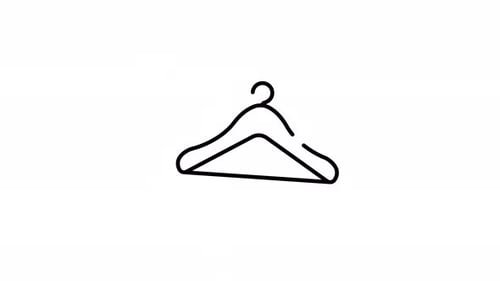Clothes hanger line icon for garment storage and closet animation