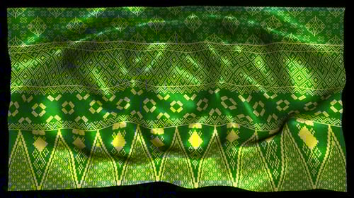 Indonesia Ethnic Silk Pattern Cloth Fabric Songket Minang Minangkabau Padang Green Alpha Channel