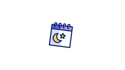 Animated Ramadan Calendar Icon with Moon and Star