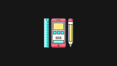 Animated Flat Design Smartphone and Creative Tools