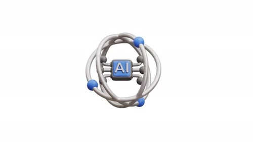 Ai Chip Encased Within An Atomic Structure Diagram
