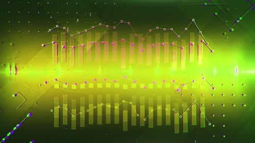 Futuristic Data Visualization Background with Glowing Graphs