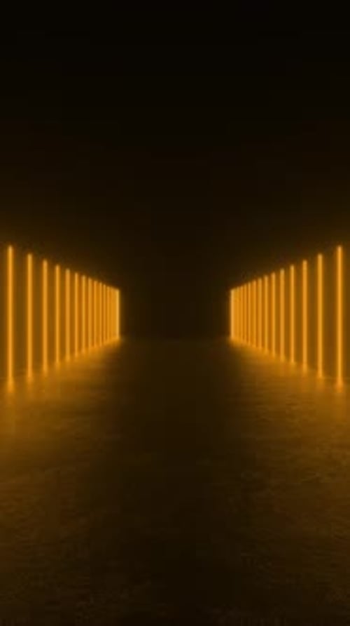Futuristic Neon Light Tunnel Corridor Background