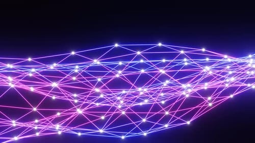 Abstract Futuristic Glowing Network Lines and Dots Animation