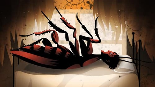 man metamorphosis transforming into a cockroach