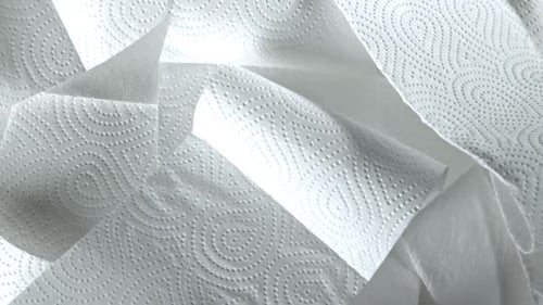 Close Up of White Paper Towels with Texture