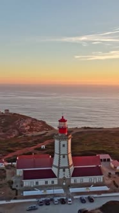 Lighthouse on Cabo Espichel Cape Espichel on Atlantic Ocean