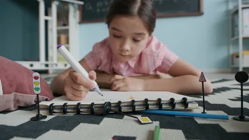 Lección interactiva sobre seguridad vial para jóvenes estudiantes
