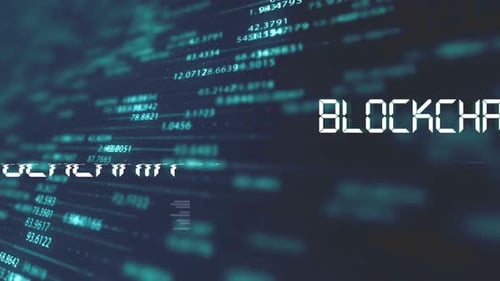 Blockchain Digital Glitch Text Reveal