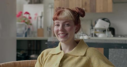 Woman Smiling In a Well-Lit Home Interior