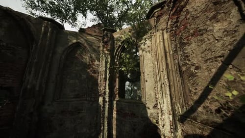 Decayed Monastery Depicting the Ruins of a Once Majestic Building