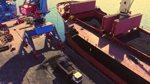 Commercial Coal Loaded on Ships