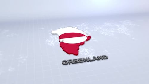 3D Map of Greenland with Flag Reveal
