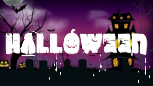 Animated Halloween Text Reveal Spooky Background