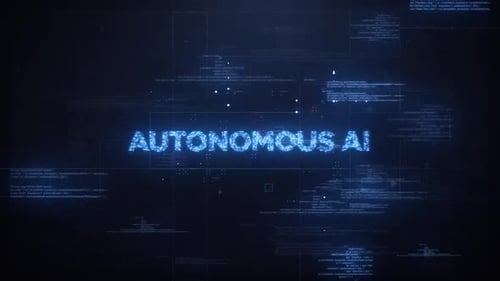Autonomous Ai Word On Dynamic Technology Background