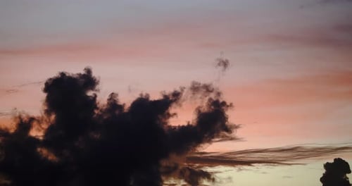 Beautiful Clouds at Sunset with Pink and Orange Sky