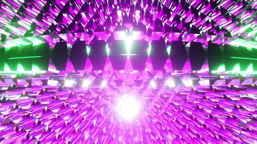 Crystal Rotated Equalizer Pink With Green Vj Loop Background