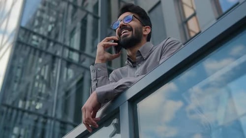 Happy Business Man Arabian Indian Male Businessman Ethnic Guy Entrepreneur Manager Office Worker