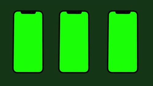 green screen smartphone animation with green background