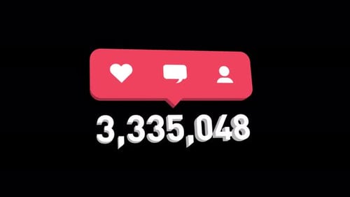 Social Media Engagement Counter Increasing Number Animation