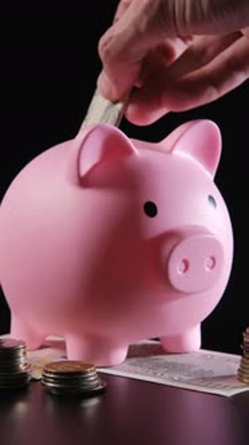 Adding Savings Into a Pink Piggy Bank