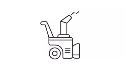 Animated snow sweeping line icon