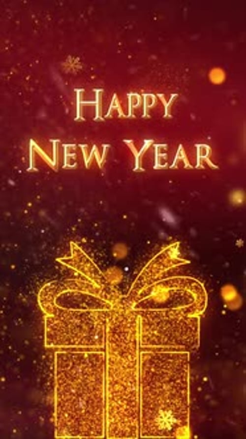 Happy New Year Gifts Background 1 - Vertical Video