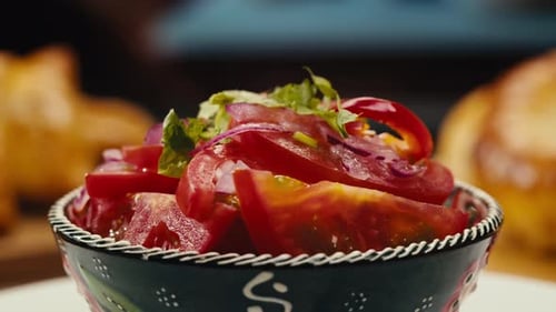 Fresh Salad with Tomatoes and Red Onion