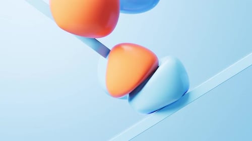 Abstract 3D Fluid Shapes Morphing and Rolling Animation