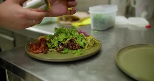 Garnishing Food Catering Service Hands Cooking