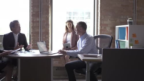 Business People Talking in Office Adult