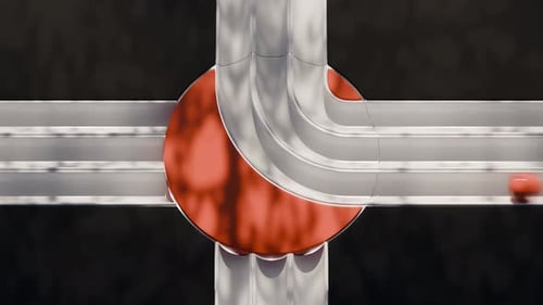 3D Marbles Crossing Rotating Path