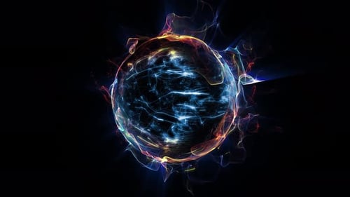 Abstract Energy Orb with Swirling Plasma Loop