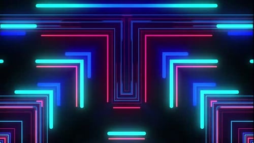 Blue Green Red Fast Moving Lights Lines Animation