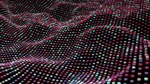 Abstract Geometric Waving Grid of Colorful Cylinders Background