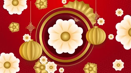Chinese New Year Festive Red and Gold Decorative Background
