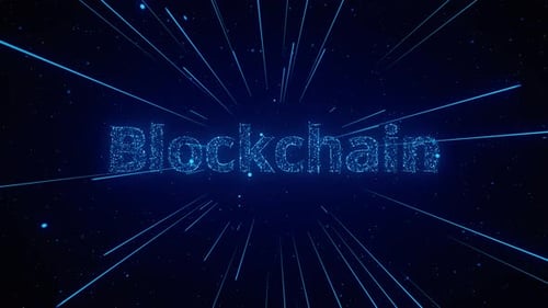 Glowing Particle Blockchain Text Title Animation