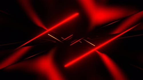 Orange And Red Neon Lasers In The Endless Corridor Background Vj Loop In 4K