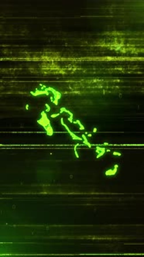 Bahamas Digital Futuristic Glitch Map