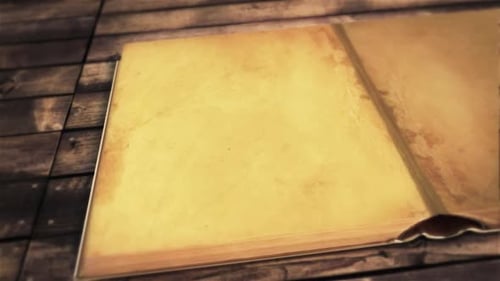 Vintage Open Book with Turning Pages Animation