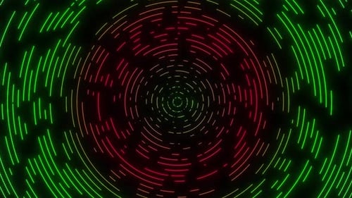 Abstrakte Animation eines Kreis-Halbtonhintergrunds. Bunter Kreis, Halbtonpartikelpunkt, bewegt
sich