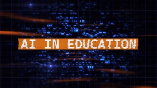 Futuristic Data Grid Glitch Title Reveal for AI Education