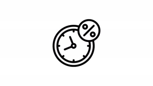 time clock line icon animation