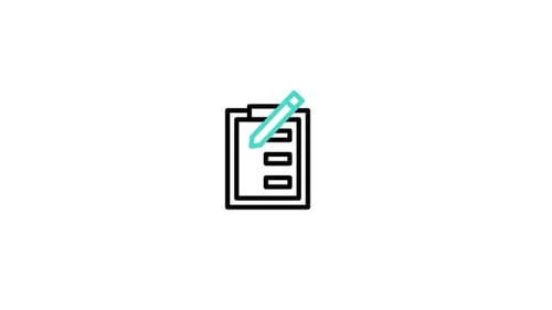 Flat Design Animated Checklist with Pencil Icon
