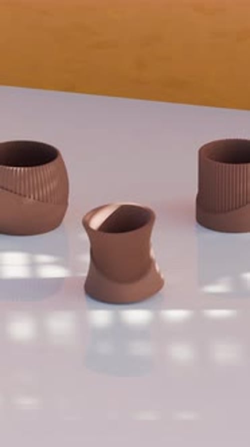 Animación de transformación 3D de Vases Loop