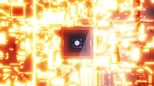 Operação da CPU na velocidade proibitiva do conceito de tecnologia e alto poder de computação