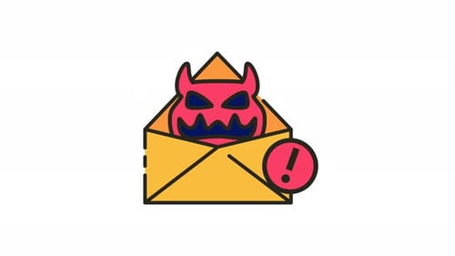 The scary monster repeating animated icon comes from an email with a warning. Alpha channel