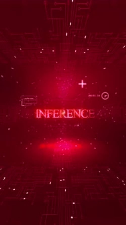 Mots d'inférence en AI sur fond numérique