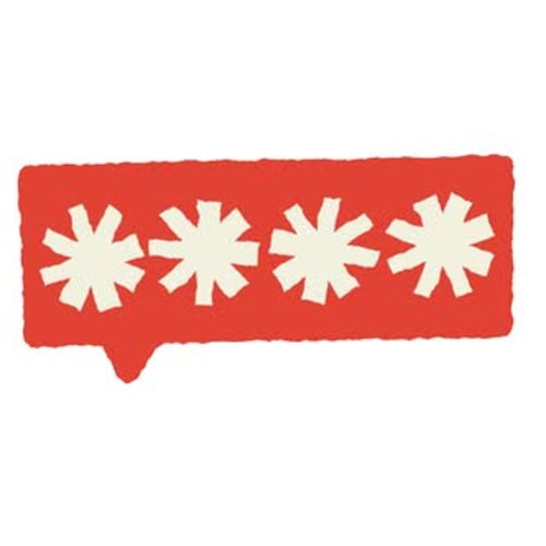 Wobbly Asterisk Password in Speech Bubble Animation