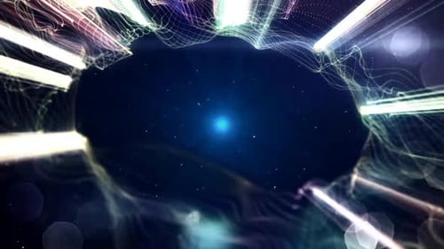 White Lines Glittering Rays Spreading Animation